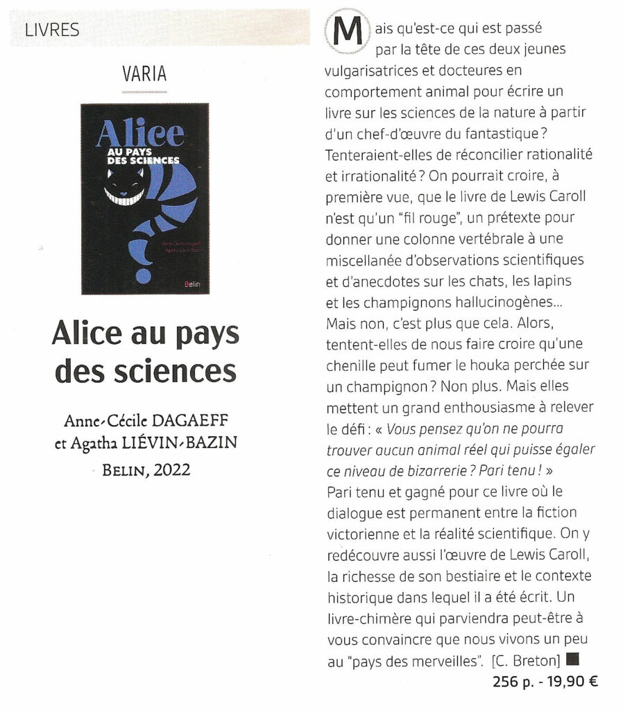 Alice au pays des sciences / Presse - Revue d'espèces